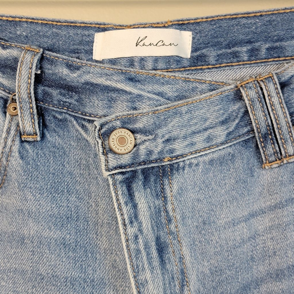 KanCan 90s Baggy Wide Leg Straight Jeans Light Wash Distressed Crossover 5 26 - Picture 3 of 12